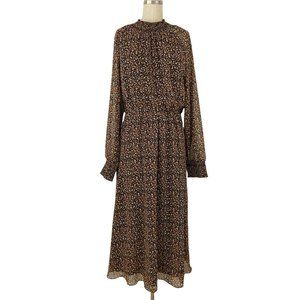 Madewell XL  (Re)sourced Georgette Smocked-Neck Midi Dress in Folktale Paisley